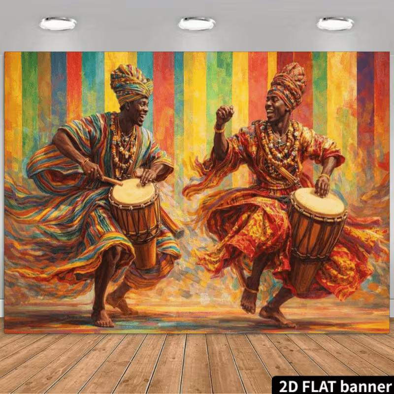 2D African Dance Backdrop Colorful Traditional Djembe Drummer Photo Booth Background 47.2x31.5inch/120*80cm
2D African Dance Backdrop Colorful Traditional Djembe Drummer Photo Booth Background 47.2x31.5inch/120*80cm