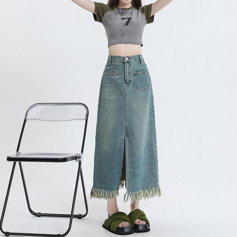 Летняя джинсовая миди-юбка А-силуэта с завышенной талией в стиле ретро, с кисточкой и разрезом XL
Летняя джинсовая миди-юбка А-силуэта с завышенной талией в стиле ретро, с кисточкой и разрезом XL