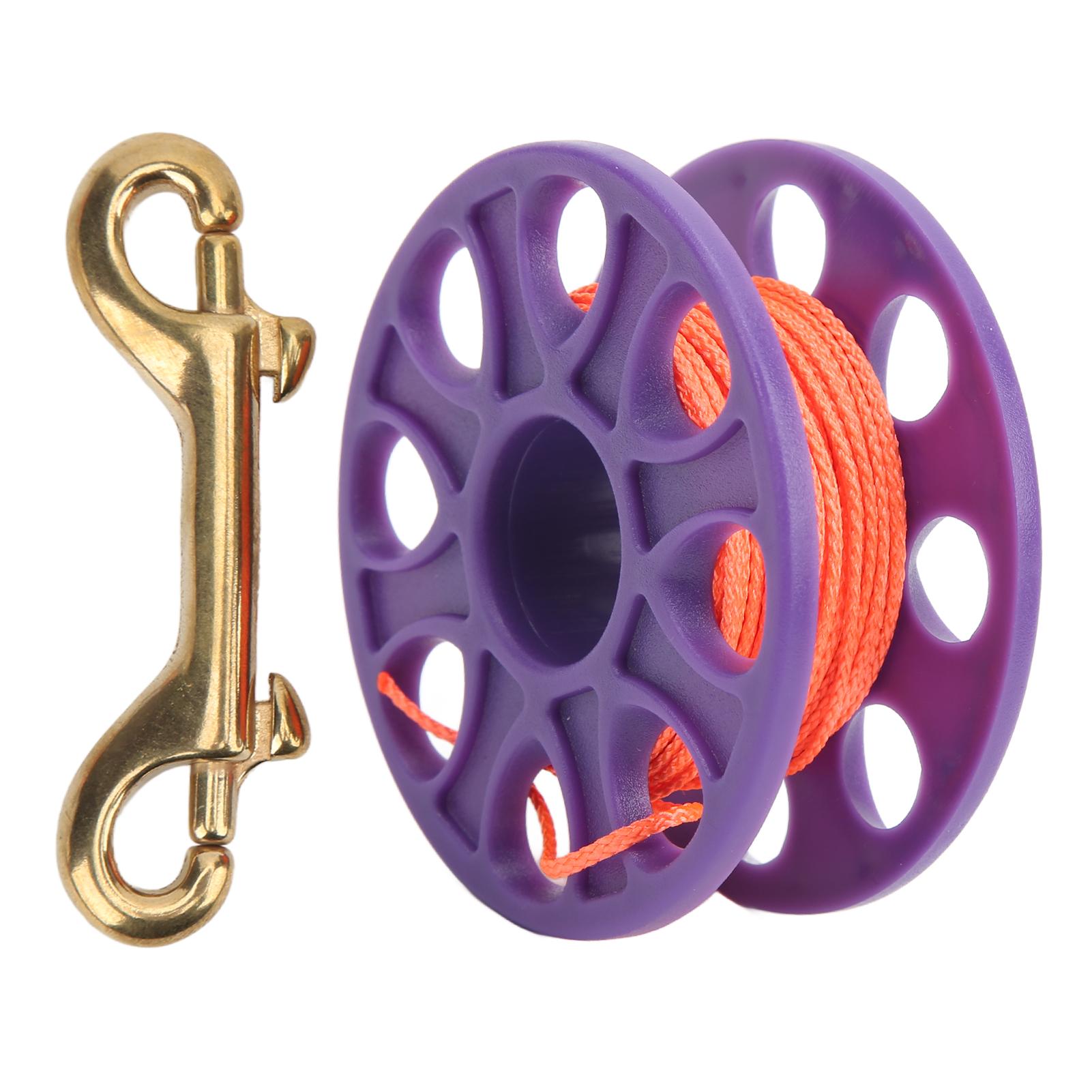 Diving Spool Plastic Prevent Winding Lightweight Diving Finger Reel with Copper Snap Clip for Cave Dive Fishing 59.0ft Purple
Diving Spool Plastic Prevent Winding Lightweight Diving Finger Reel with Copper Snap Clip for Cave Dive Fishing 59.0ft Purple