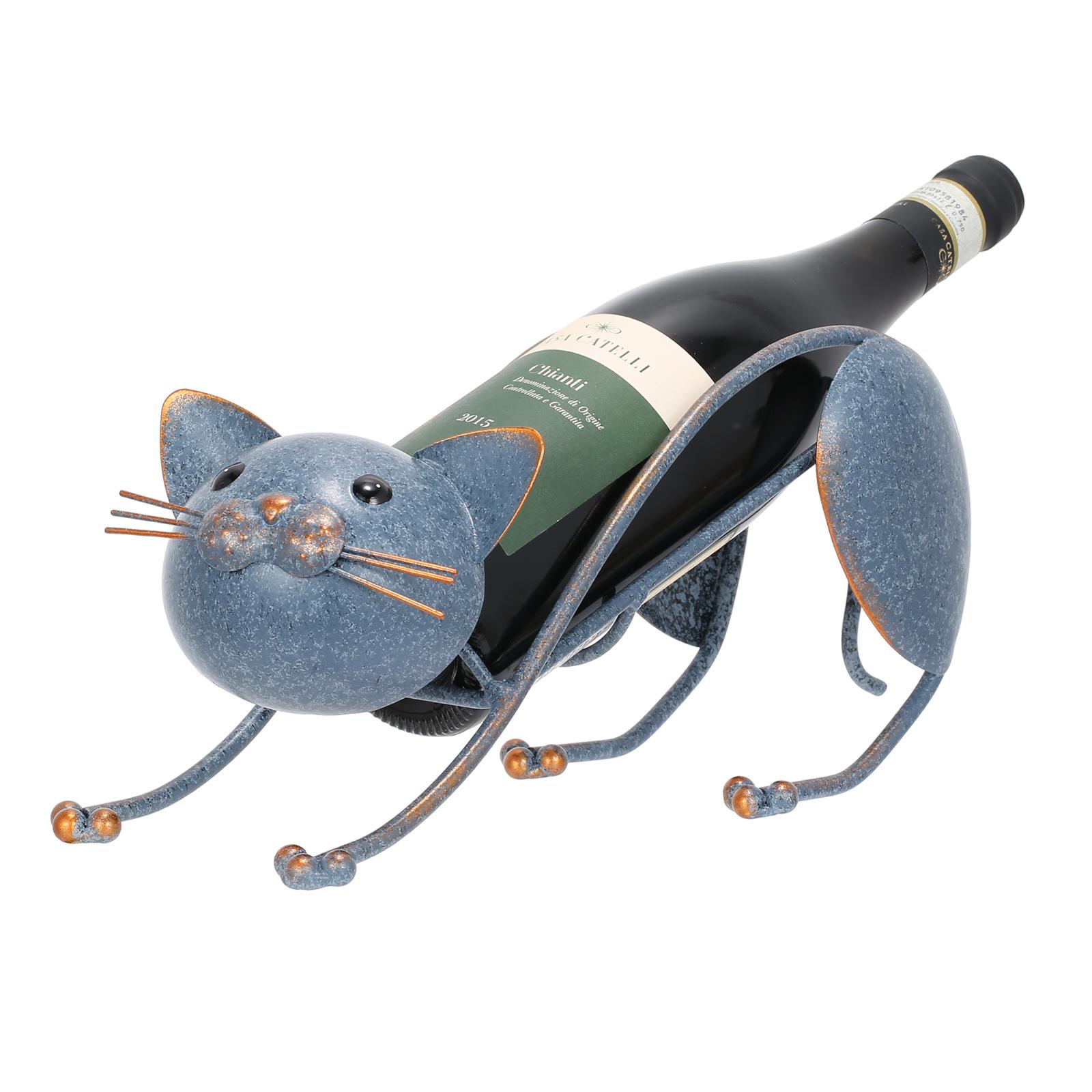 Железный держатель для вина Tomfeel, лежачая полка для вина с котом, металлический держатель для бутылки вина, отдельно стоящая полка для вина, домашняя синий