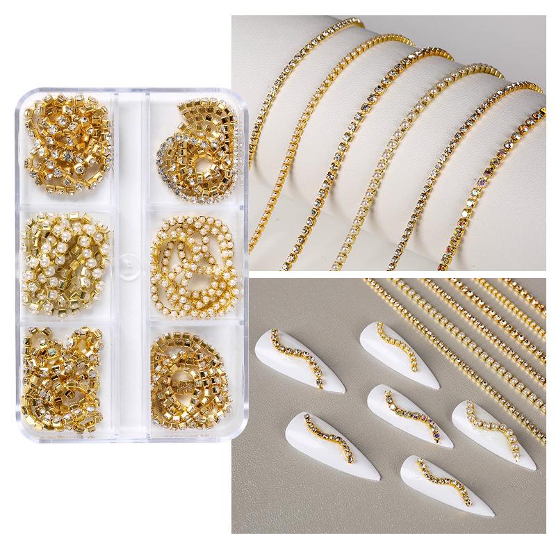 Хит продаж Цепь, Цепь с когтями для дрели, Набор бриллиантовых полосок в коробке, Французская легкая роскошь, Металлические бриллиантовые украшения, Ювелирные изделия для нейл-арта.
Хит продаж Цепь, Цепь с когтями для дрели, Набор бриллиантовых полосок в коробке, Французская легкая роскошь, Металлические бриллиантовые украшения, Ювелирные изделия для нейл-арта.
