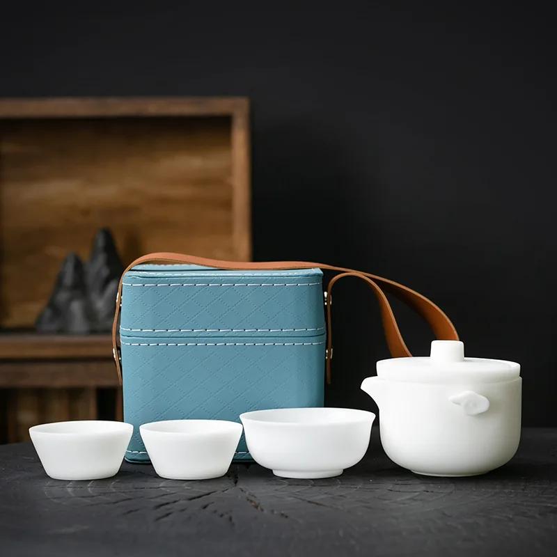 Handmade Iced Sheep Fat Jade Porcelain Tea Set Kit Luxury Set of Cups 1 Pot 3 Cups Tea Maker Travel Tea Set Portable Handbag
Handmade Iced Sheep Fat Jade Porcelain Tea Set Kit Luxury Set of Cups 1 Pot 3 Cups Tea Maker Travel Tea Set Portable Handbag