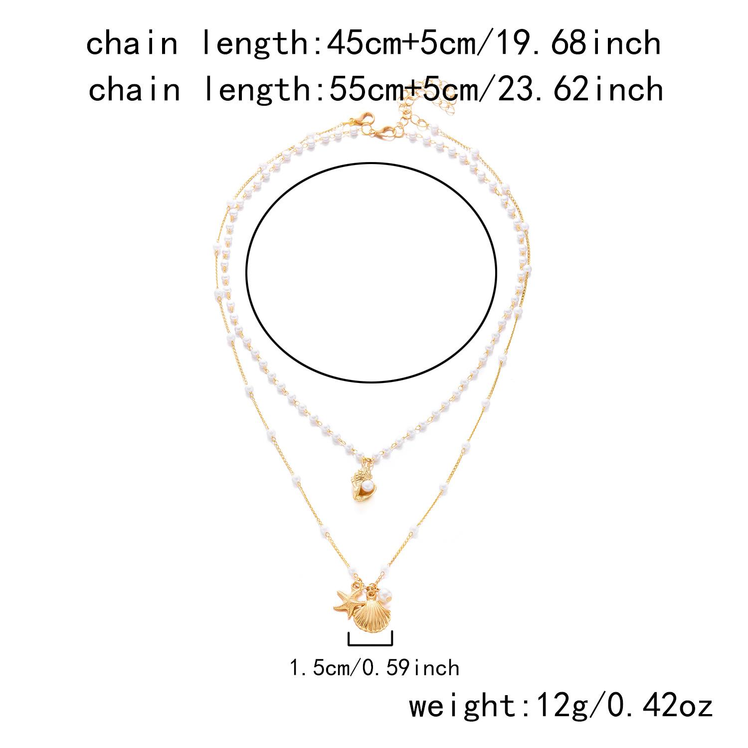 Women s Necklace: Ocean Vacation Style Starfish and Shell Necklace, Fashionable and Versatile Pearl Double-Layer Necklace 1
Women s Necklace: Ocean Vacation Style Starfish and Shell Necklace, Fashionable and Versatile Pearl Double-Layer Necklace 1
