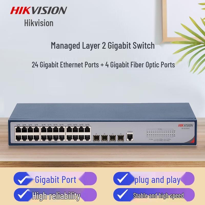 Hikvision DS-3E2528-E Layer 2 Managed Gigabit Switch CN plug (adapter included)
Hikvision DS-3E2528-E Layer 2 Managed Gigabit Switch CN plug (adapter included)