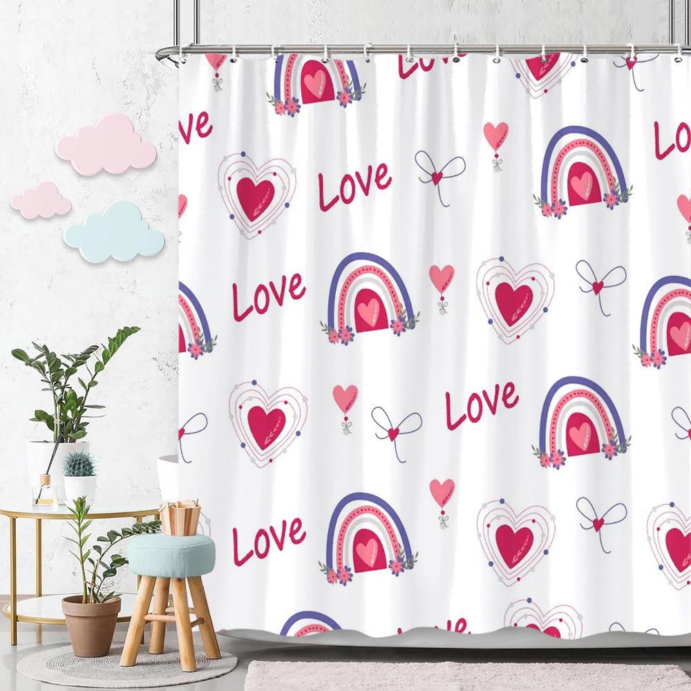 Beautiful Love Rainbow Shower Curtain Gift Idea Bohemian Printed Pattern Polyester Fabric Bath Curtain Bathroom Decor with Hooks 90x180cm
Beautiful Love Rainbow Shower Curtain Gift Idea Bohemian Printed Pattern Polyester Fabric Bath Curtain Bathroom Decor with Hooks 90x180cm