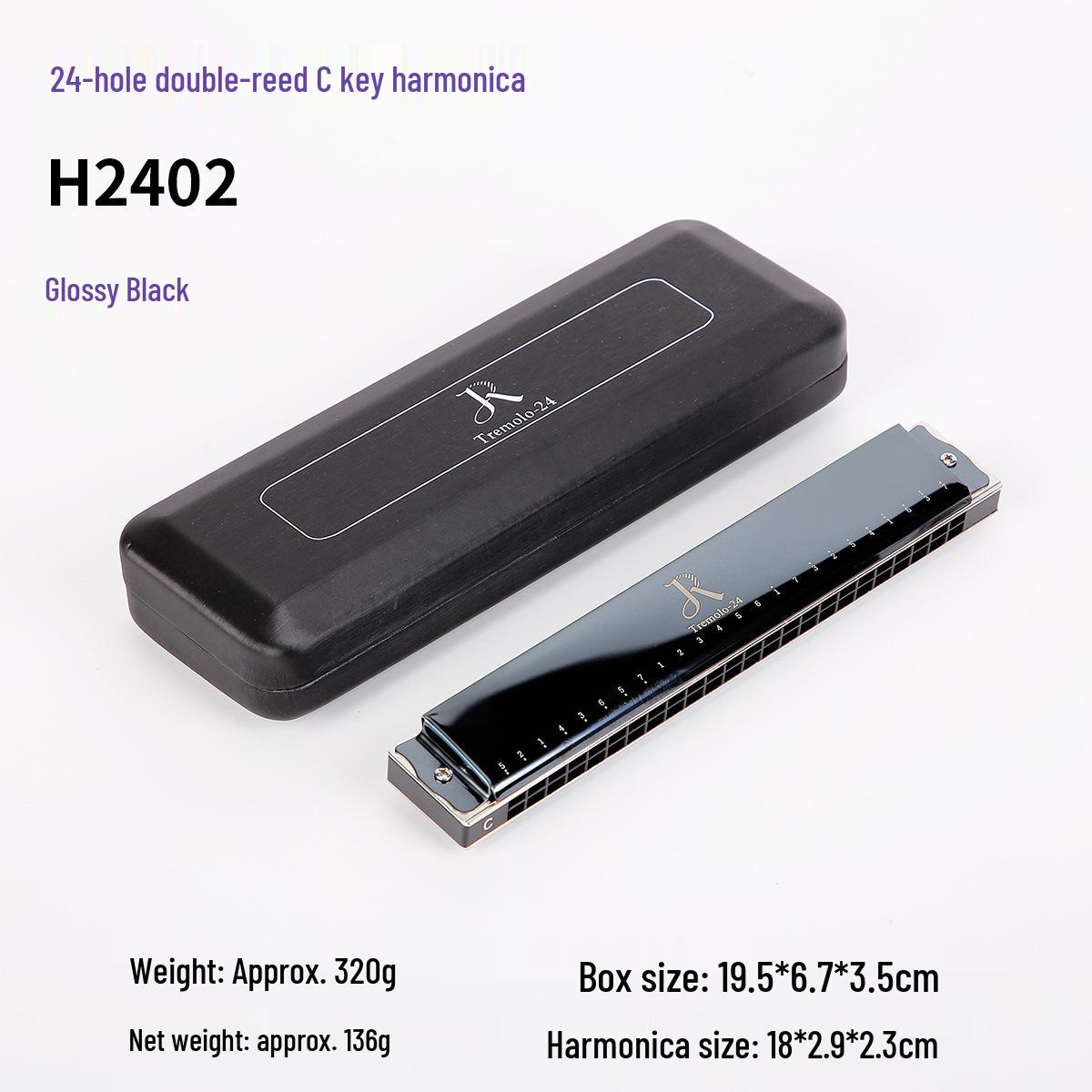 Jiade Rui 24-Hole Diatonic Harmonica in C Key with Phosphor Bronze Reeds and Stainless Steel Mirror Finish for Children and Adults
Jiade Rui 24-Hole Diatonic Harmonica in C Key with Phosphor Bronze Reeds and Stainless Steel Mirror Finish for Children and Adults
