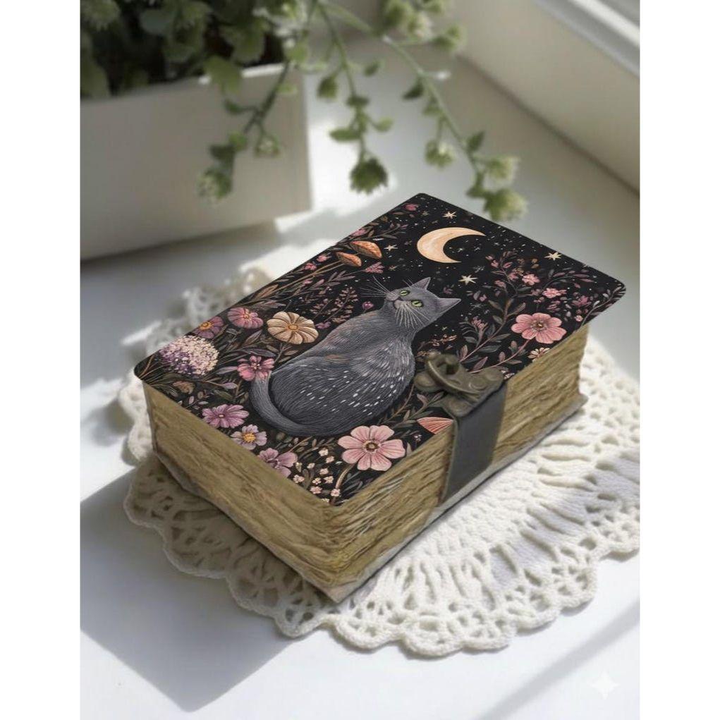 Leather Grimoire Journal: Cat With Moon Print Book of Shadows Magic Leather Journal, Spell book Magic Cat Journal Gifts for Women 7 x 5 in - 200 Page
Leather Grimoire Journal: Cat With Moon Print Book of Shadows Magic Leather Journal, Spell book Magic Cat Journal Gifts for Women 7 x 5 in - 200 Page