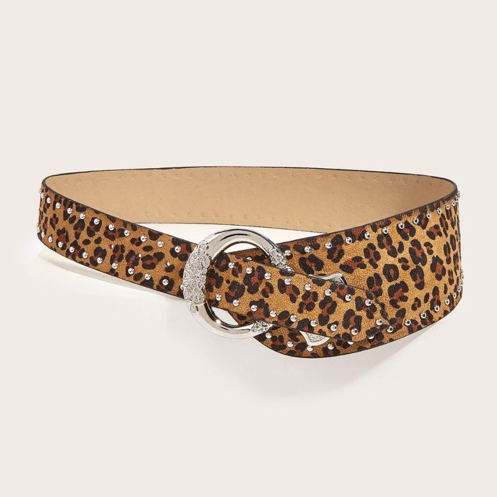 Jeans Decor Rrivet Belt Leopard Print Trouser Decoration Retro Pu Waistbands Daily Style 1
Jeans Decor Rrivet Belt Leopard Print Trouser Decoration Retro Pu Waistbands Daily Style 1