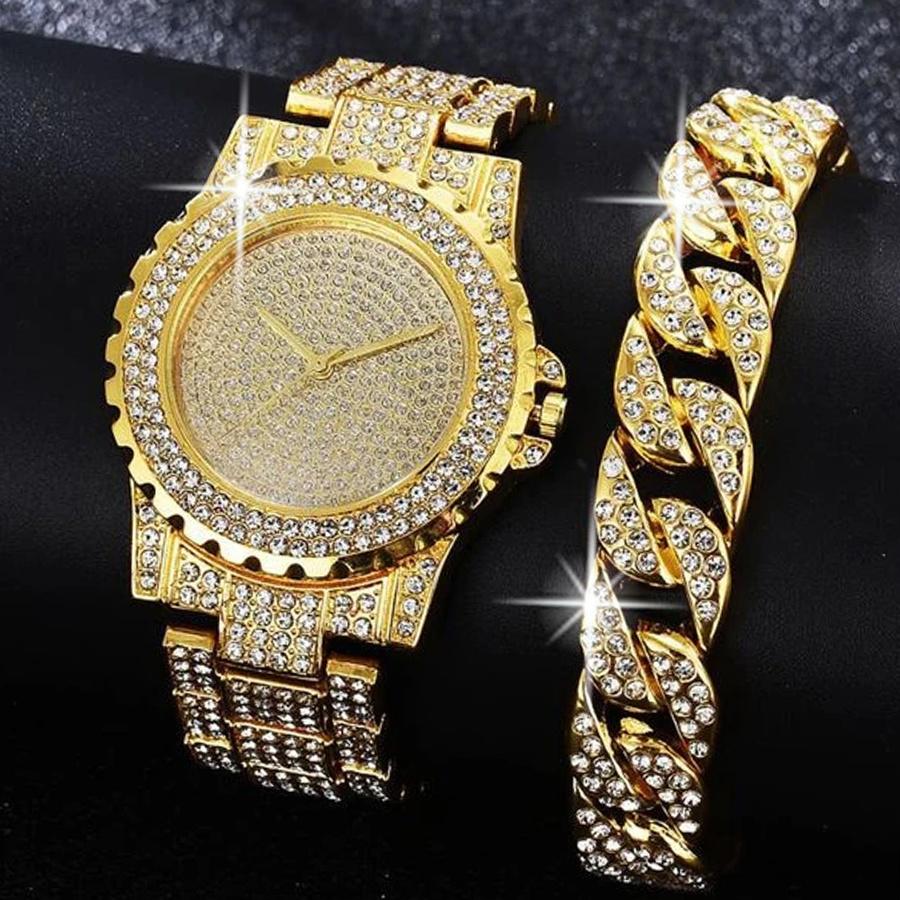 2PCS Luxury Women s Bracelet and Watch Set, Fashion Ladies Rhinestone Dial Quartz Wristwatch Elegant Female Bracelet Watches Set золотий
2PCS Luxury Women s Bracelet and Watch Set, Fashion Ladies Rhinestone Dial Quartz Wristwatch Elegant Female Bracelet Watches Set золотий