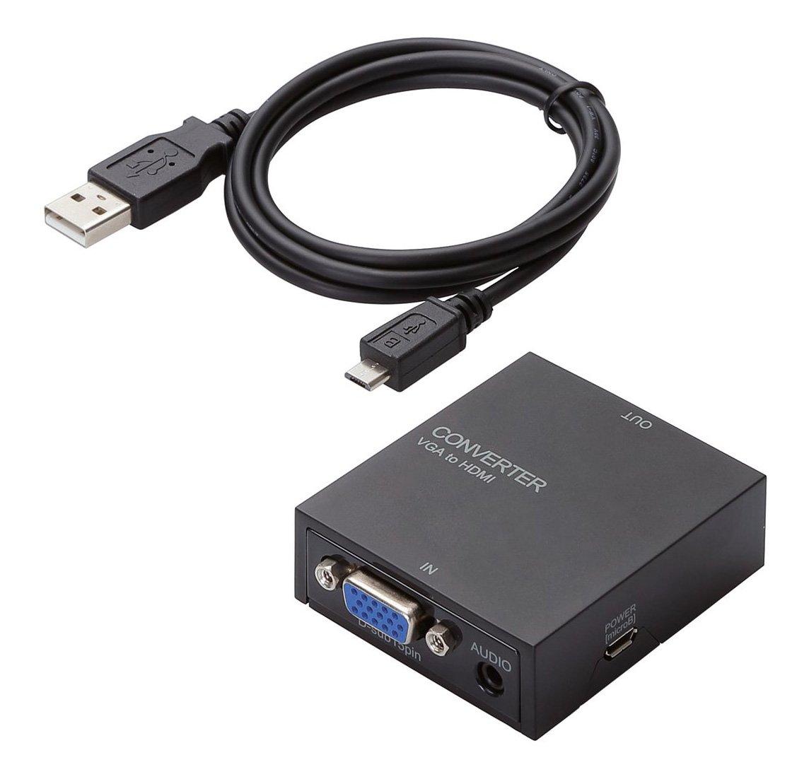 2015 ELECOM AD-HDCV03 Upscan Converter, 3.5mm Diameter, VGA to HDMI, HDMI 1.3, USB Powered
2015 ELECOM AD-HDCV03 Upscan Converter, 3.5mm Diameter, VGA to HDMI, HDMI 1.3, USB Powered