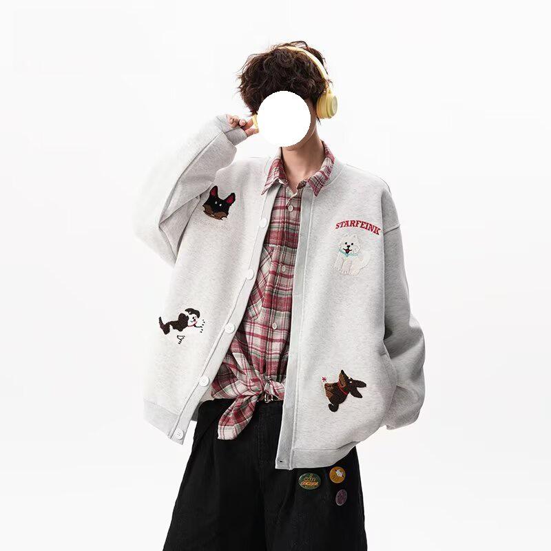 Men s Autumn/Winter Embroidered Hoodie Cardigan - American Style, Velvet-Lined, Loose Fit, Couple Design. 2XL
Men s Autumn/Winter Embroidered Hoodie Cardigan - American Style, Velvet-Lined, Loose Fit, Couple Design. 2XL