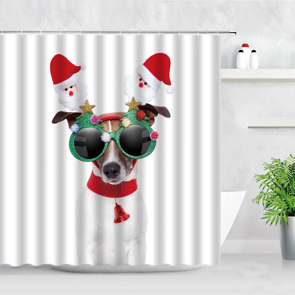 Funny Animal Christmas Dog Shower Curtains Chic Cute Pet New Year Xmas Bath Curtain With Hooks Waterproof Fabric Bathroom Decor W60H190(CM)-1 Pcs
Funny Animal Christmas Dog Shower Curtains Chic Cute Pet New Year Xmas Bath Curtain With Hooks Waterproof Fabric Bathroom Decor W60H190(CM)-1 Pcs