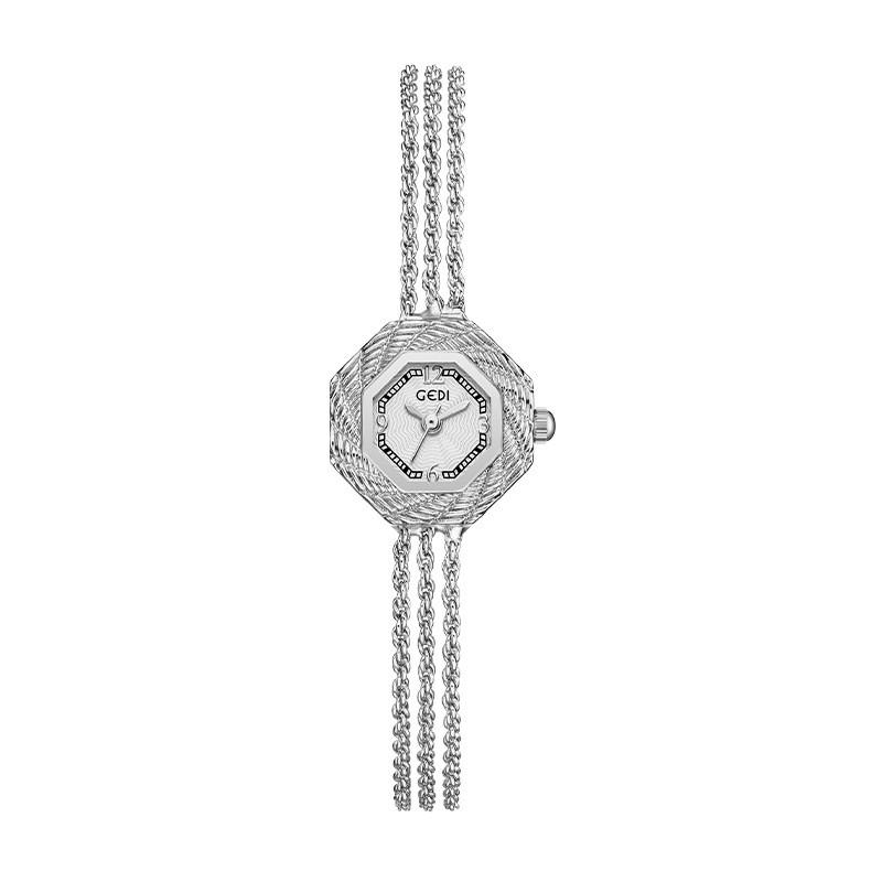Modern Quartz Wristwatch For Women With Octagonal Dial Design And Bracelet Style Strap
Modern Quartz Wristwatch For Women With Octagonal Dial Design And Bracelet Style Strap