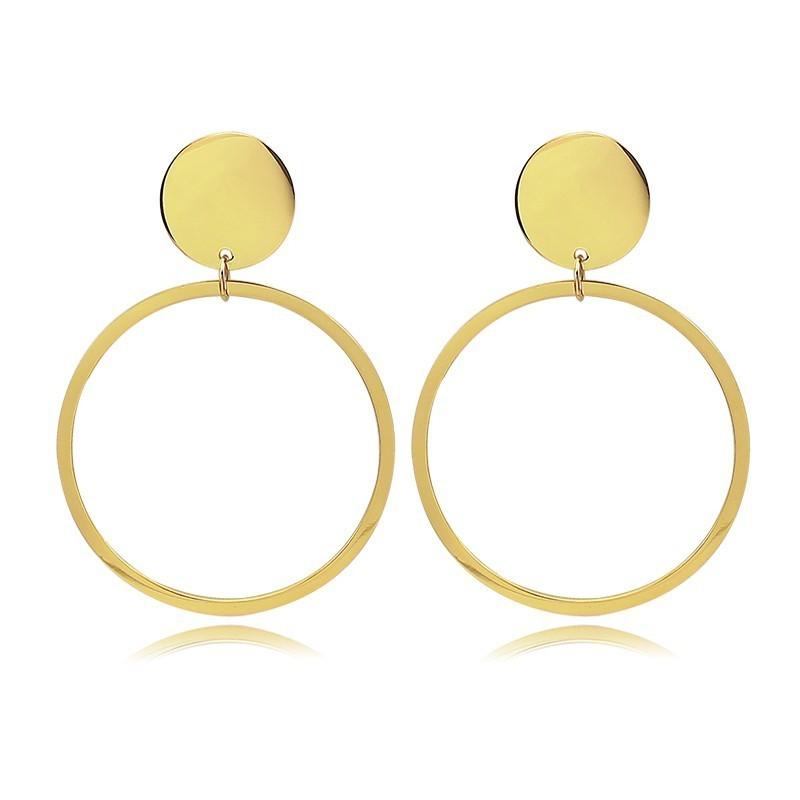 Gold Stainless Steel Ladies Earrings Jewelry Simple Round Pendant Hollow 2 Kinds of Design Glamour Earrings Gifts
Gold Stainless Steel Ladies Earrings Jewelry Simple Round Pendant Hollow 2 Kinds of Design Glamour Earrings Gifts