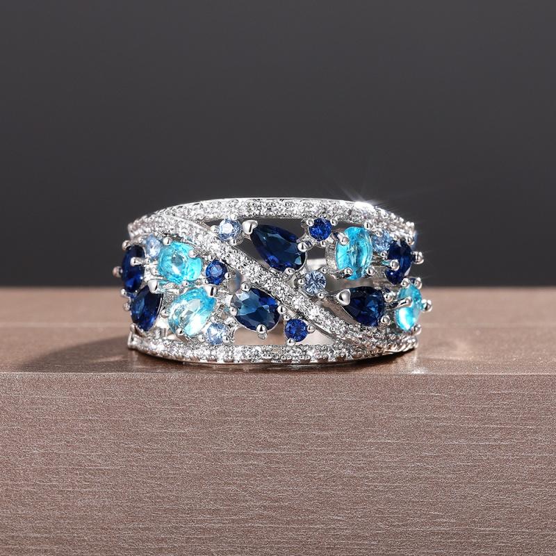 CAOSHI Deep Blue/Sky Blue/White Cubic Zircon Women Party Finger Rings Elegant Hollow Design Accessories Fashion Zircon Rings 6
CAOSHI Deep Blue/Sky Blue/White Cubic Zircon Women Party Finger Rings Elegant Hollow Design Accessories Fashion Zircon Rings 6