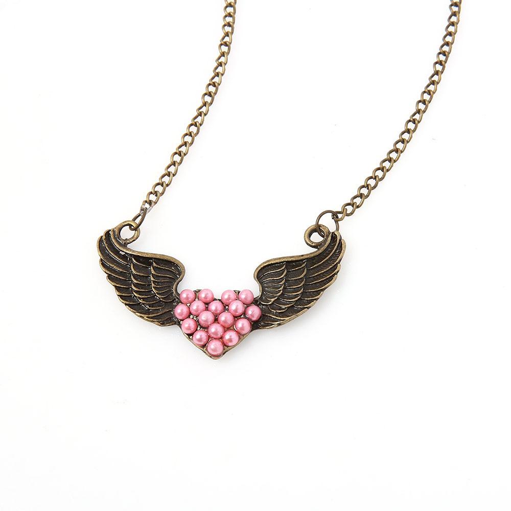 Accessories Court Vintage Pearl Love Wings Exaggerated Long Necklace Metal Necklace
Accessories Court Vintage Pearl Love Wings Exaggerated Long Necklace Metal Necklace