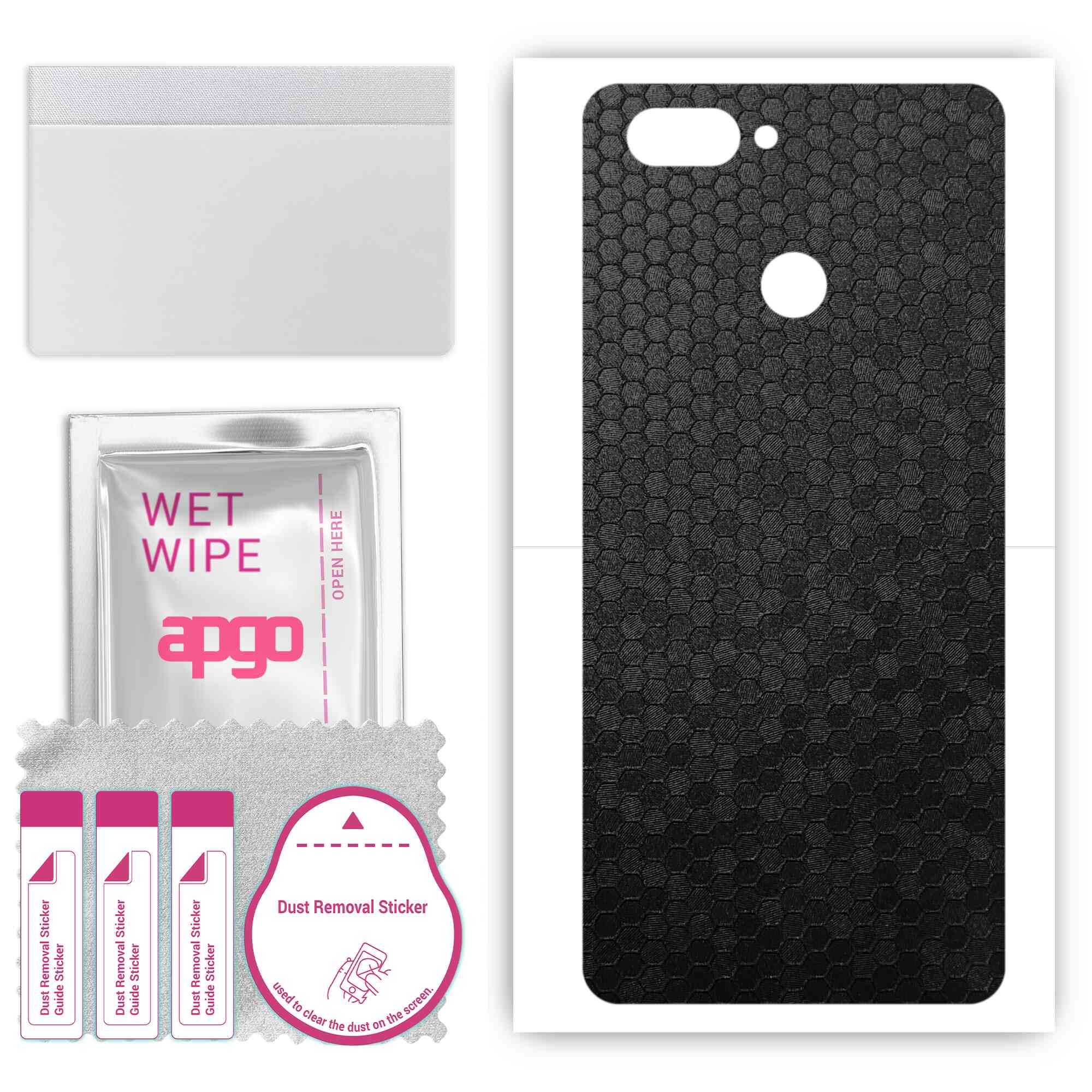 apgo Protective Skin Sticker for the back compatible with Oppo A12s, Wrap Film, Foil, Vinyl - Pattern Black Honeycomb
apgo Protective Skin Sticker for the back compatible with Oppo A12s, Wrap Film, Foil, Vinyl - Pattern Black Honeycomb