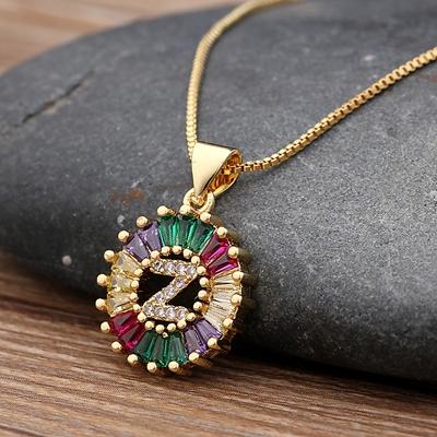 Nidin Hot Sale Initial Multicolor Zircon Necklace Charm Letter Necklace Name Jewelry For Women Men Accessories Party Gift
Nidin Hot Sale Initial Multicolor Zircon Necklace Charm Letter Necklace Name Jewelry For Women Men Accessories Party Gift