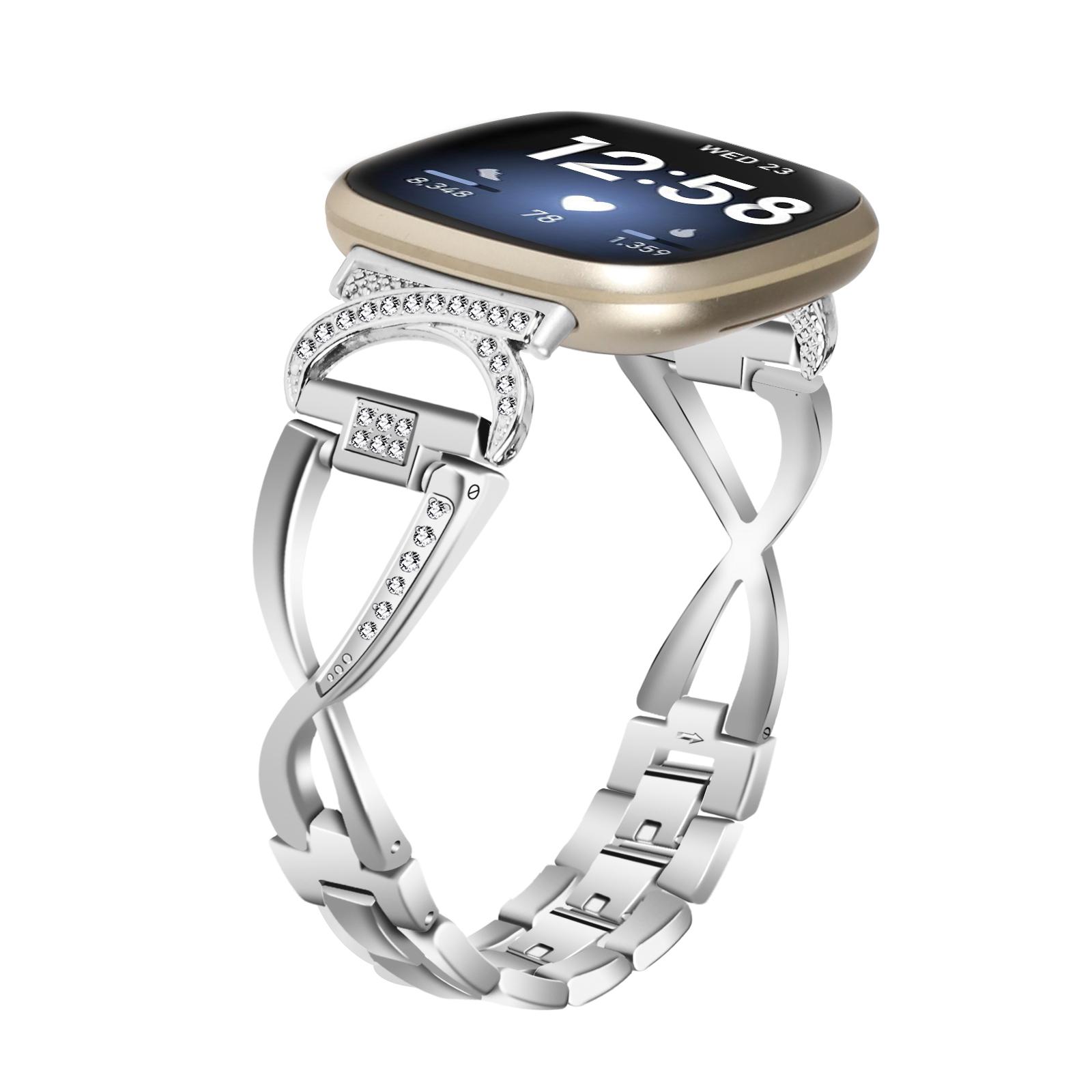 Alloy Watch Band for Fitbit Versa 3/Versa 4/Sense 2 ,Rhinestones Decor Strap Stylish Bling Bracelet Rose Gold
Alloy Watch Band for Fitbit Versa 3/Versa 4/Sense 2 ,Rhinestones Decor Strap Stylish Bling Bracelet Rose Gold