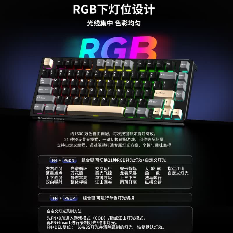 Lenovo GK10 80W Tri-Mode Wireless RGB Mechanical Keyboard
Lenovo GK10 80W Tri-Mode Wireless RGB Mechanical Keyboard