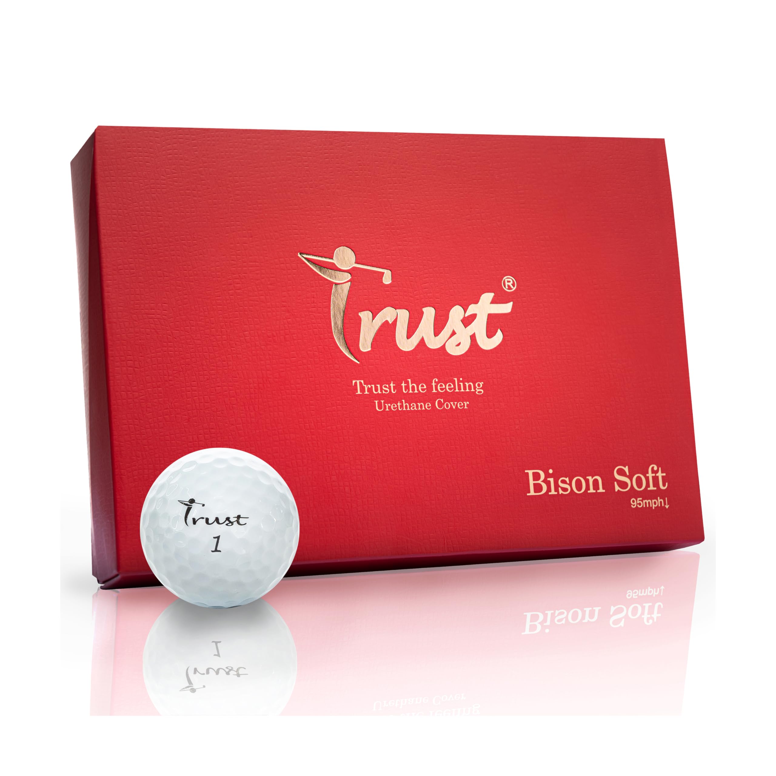 Trust Bison Soft Golf Balls - Flying, Straight, Stopping, Urethane Cover, 3-Piece Reactive Core (Tour Type), 1 Dozen (12 Balls), White
Trust Bison Soft Golf Balls - Flying, Straight, Stopping, Urethane Cover, 3-Piece Reactive Core (Tour Type), 1 Dozen (12 Balls), White