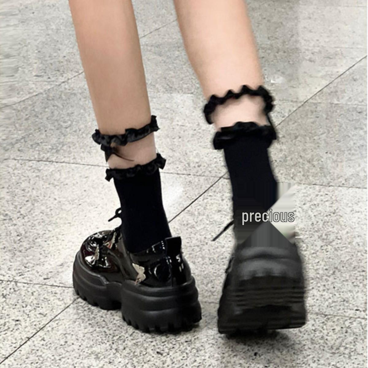 Women s Spring/Summer Cotton Socks: Sweet JK Lolita Black & White Mesh Mid-Calf Socks One size
Women s Spring/Summer Cotton Socks: Sweet JK Lolita Black & White Mesh Mid-Calf Socks One size