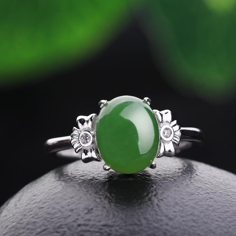 Adjustable Women s 925 Sterling Silver Ring with Cabochon Hetian Jasper and Natural Green Jade Adjustable
Adjustable Women s 925 Sterling Silver Ring with Cabochon Hetian Jasper and Natural Green Jade Adjustable