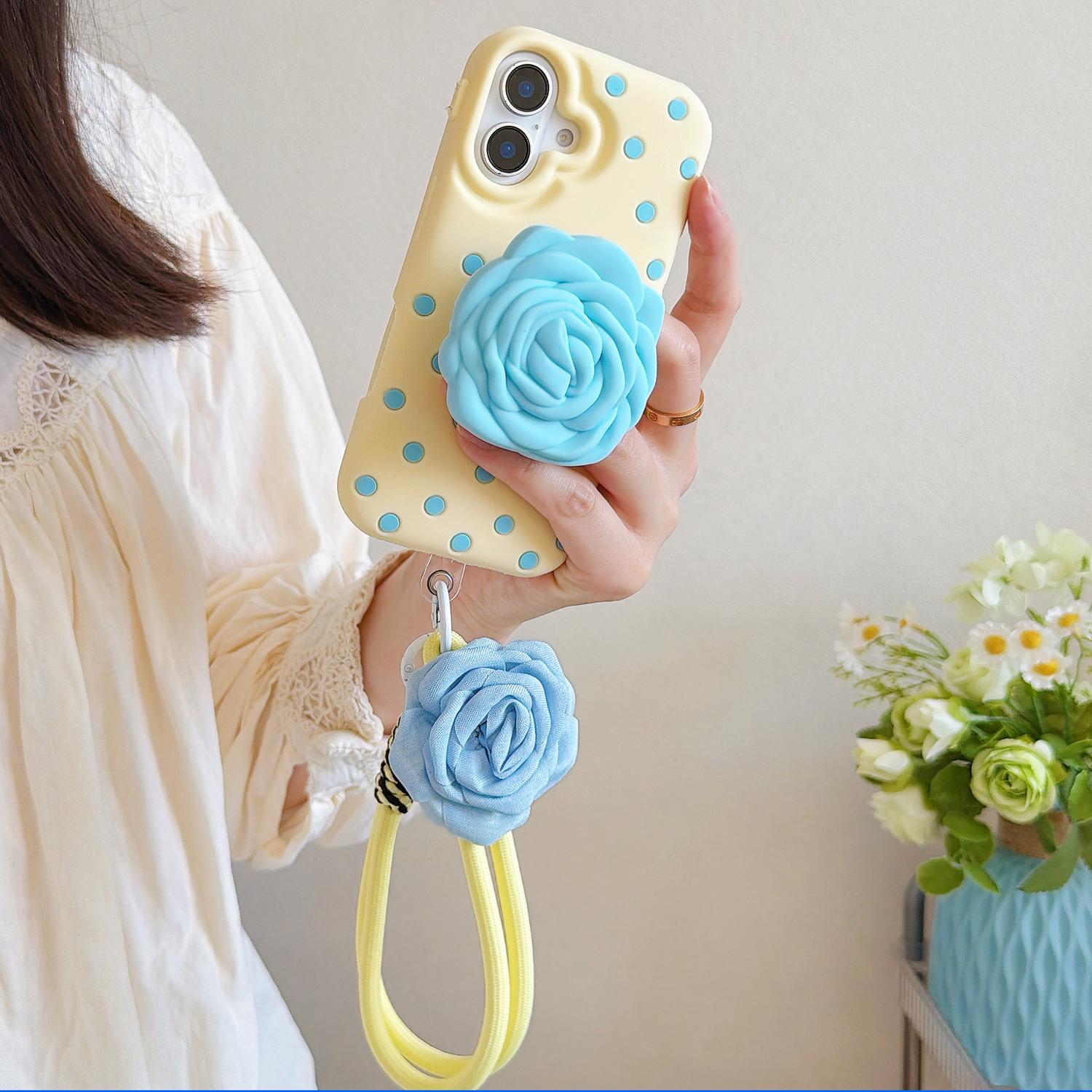 3D Rose Silicone Phone Case with Hand Strap & Foldable Stand, Cute Polka Dot Protective Cover with Wrist Lanyard for iPhone 13 14 15 16 17 Pro Max For iPhone 17 Pro Max жовтий
3D Rose Silicone Phone Case with Hand Strap & Foldable Stand, Cute Polka Dot Protective Cover with Wrist Lanyard for iPhone 13 14 15 16 17 Pro Max For iPhone 17 Pro Max жовтий