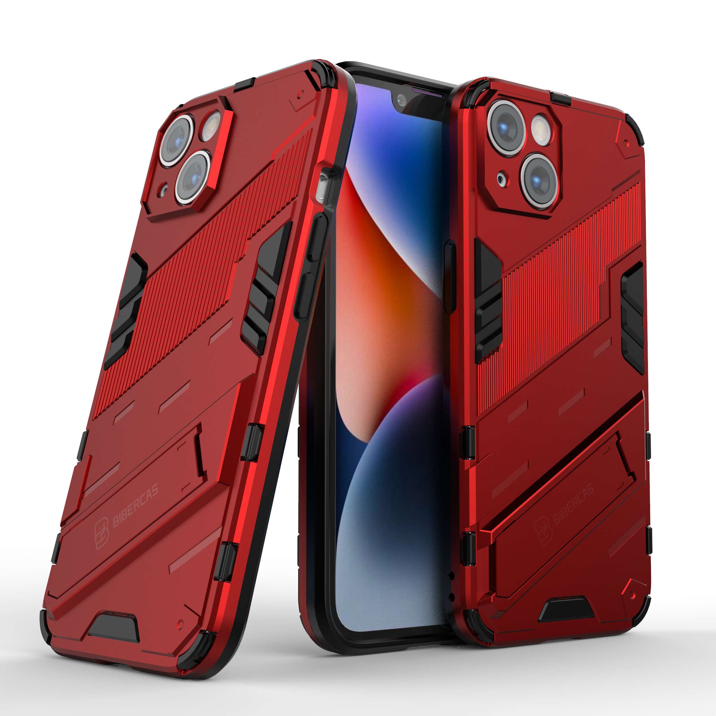 For iPhone 14 6.1 inch Hard PC Soft TPU Hybrid Phone Case Kickstand Hands-free Protective Cover Red
For iPhone 14 6.1 inch Hard PC Soft TPU Hybrid Phone Case Kickstand Hands-free Protective Cover Red