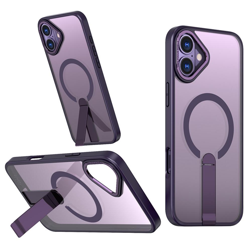 For iPhone 16 Case Compatible with MagSafe Kickstand TPU+Acrylic Phone Cover Dark Purple
For iPhone 16 Case Compatible with MagSafe Kickstand TPU+Acrylic Phone Cover Dark Purple