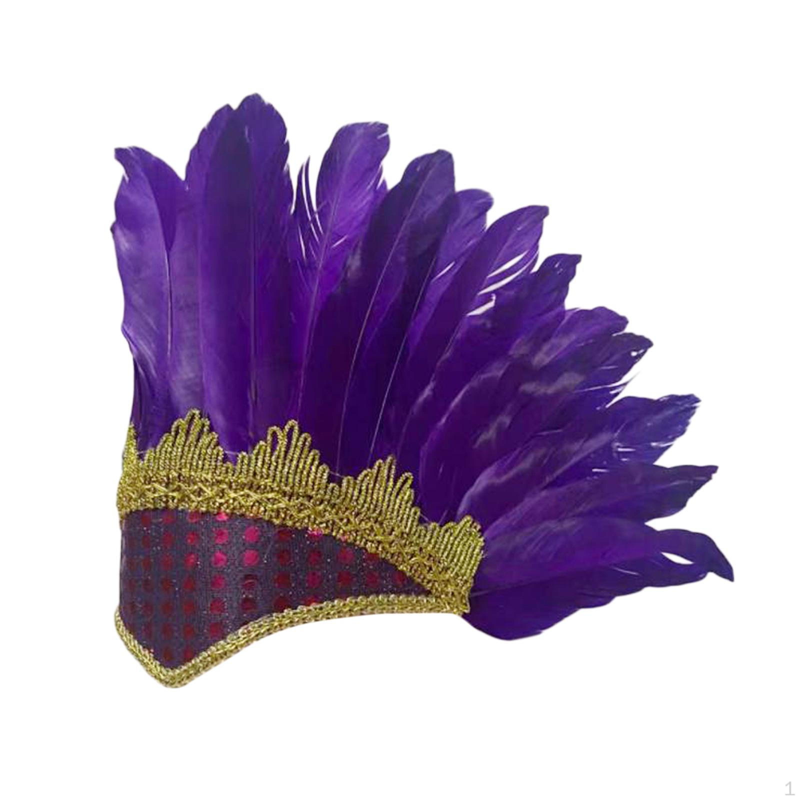 Головной убор с перьями для костюмированных вечеринок и фестивалей фиолетовый
Головной убор с перьями для костюмированных вечеринок и фестивалей фиолетовый