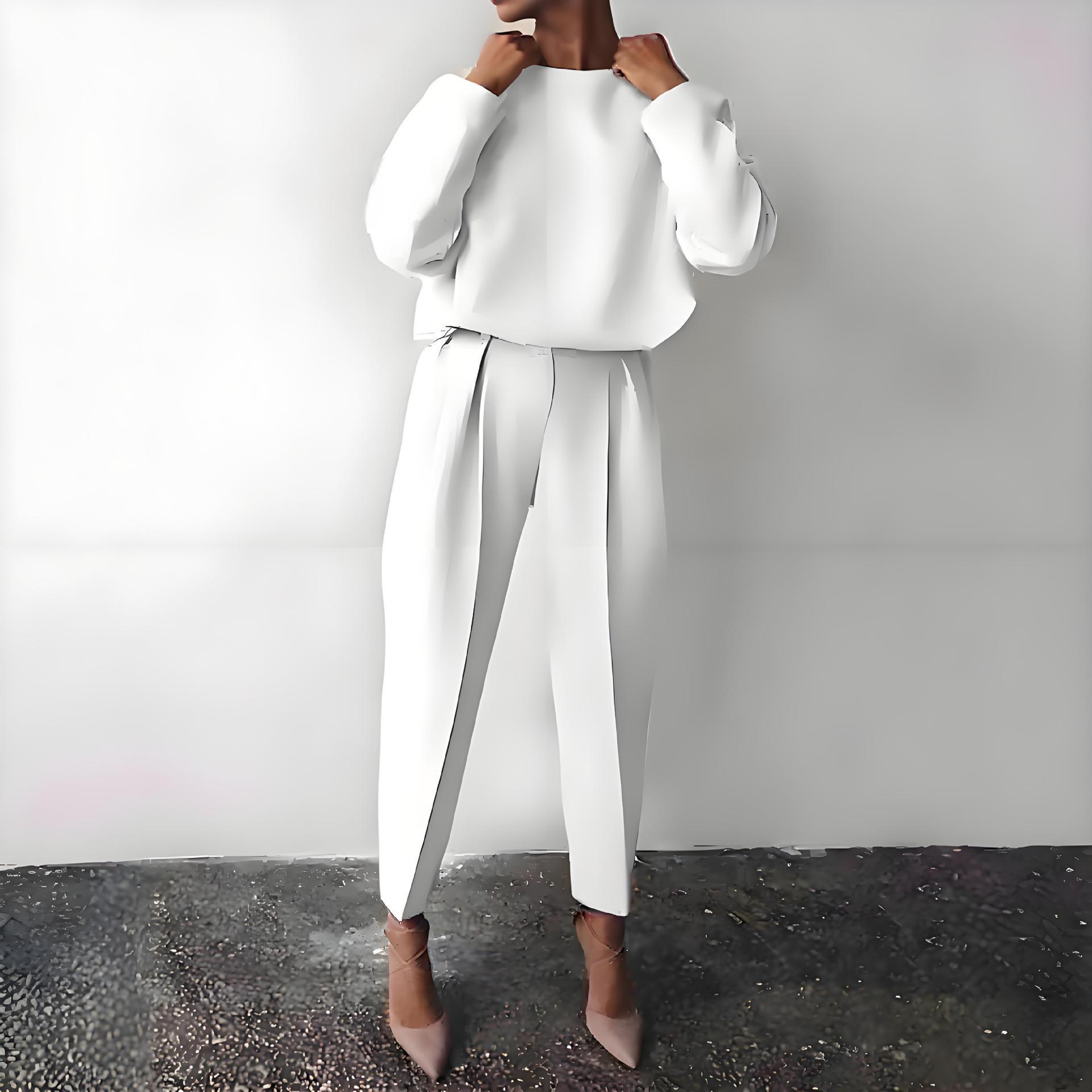 European & American Women s Solid Color Long Sleeve Two-Piece Set - Autumn/Winter Style XL білий
European & American Women s Solid Color Long Sleeve Two-Piece Set - Autumn/Winter Style XL білий