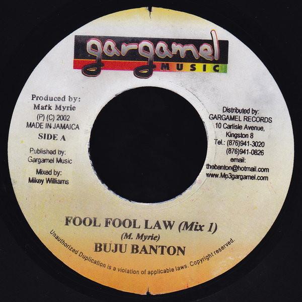 7inch Record BUJU BANTON - Fool Fool Law NONE Gargamel Music 2002 Jamaica Reggae, Ska & Dub Used
7inch Record BUJU BANTON - Fool Fool Law NONE Gargamel Music 2002 Jamaica Reggae, Ska & Dub Used