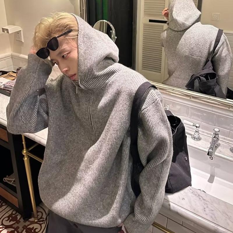 Men s Casual Loose Fit Knit Hoodie - Autumn/Winter Half-Zip Korean-Style Grey Sweater Medium сірий
Men s Casual Loose Fit Knit Hoodie - Autumn/Winter Half-Zip Korean-Style Grey Sweater Medium сірий