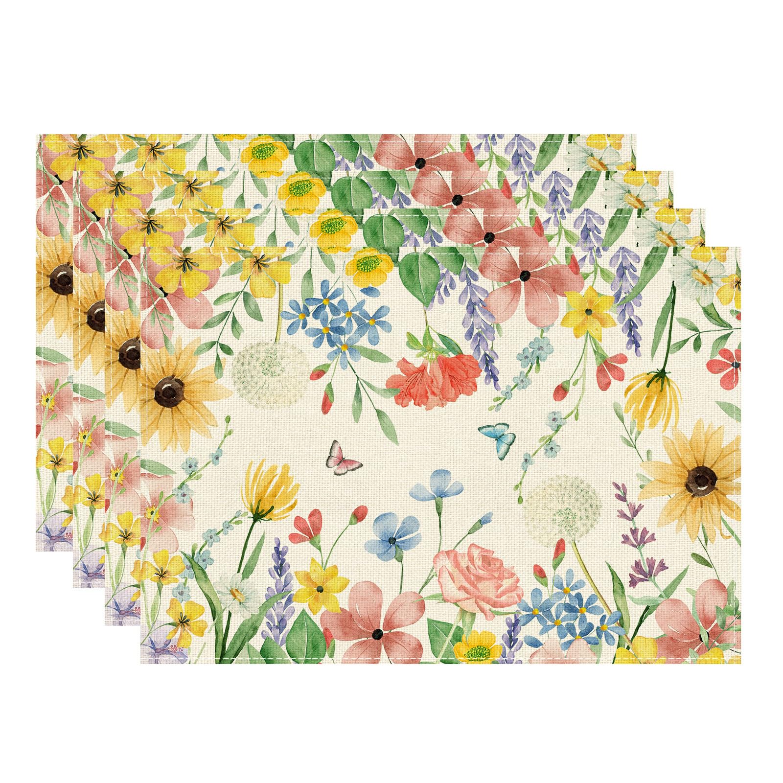 Watercolor Wildflowers Spring Placemats Set of 6 Summer Table Mats for Party Home Kitchen Dining Table Decorations 12x18 Inch Placemats Set of 4 (12x18 Inch)
Watercolor Wildflowers Spring Placemats Set of 6 Summer Table Mats for Party Home Kitchen Dining Table Decorations 12x18 Inch Placemats Set of 4 (12x18 Inch)