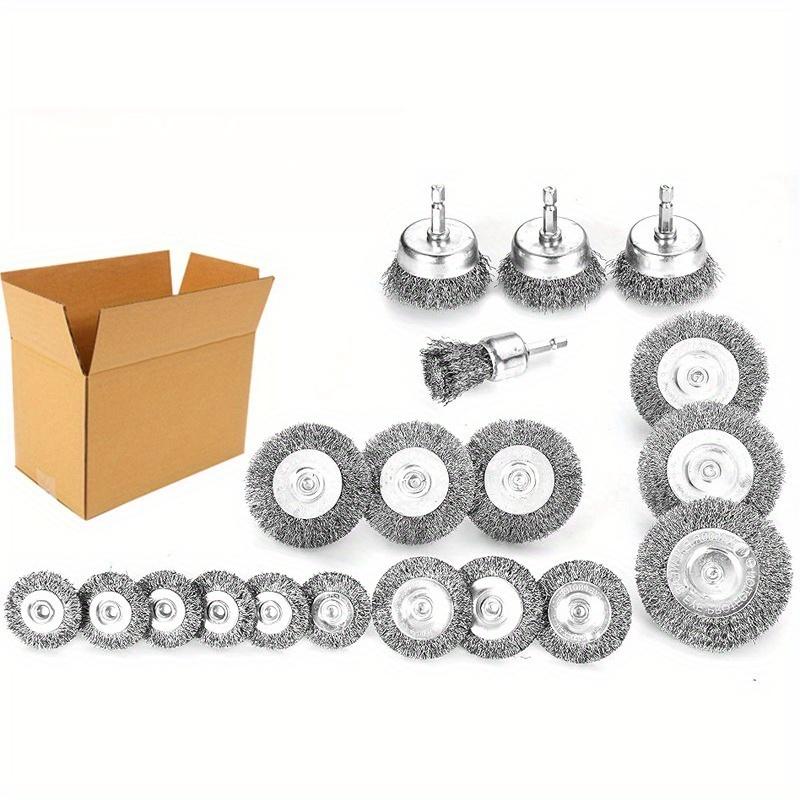 19pcs Wire Wheel Cup Brush Set, Coarse Crimped Carbon Steel, 1/4 Hex Shank For Drill 19pcs/set
19pcs Wire Wheel Cup Brush Set, Coarse Crimped Carbon Steel, 1/4 Hex Shank For Drill 19pcs/set