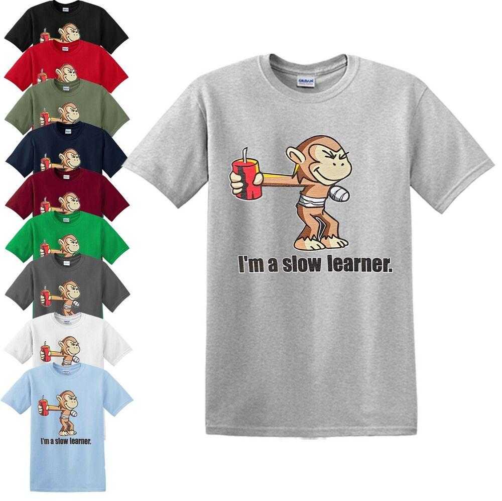 I M A SLOW LEARNER T-shirt Monkey Joke Party Novelty Game Cartoon Gift Top Tee L
I M A SLOW LEARNER T-shirt Monkey Joke Party Novelty Game Cartoon Gift Top Tee L