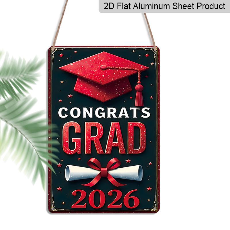 2D Flat, 1pc Congrats GRAD 2026 Aluminium Metal Wall Decor Sign - 8 x12 Red & Black Graduation Decor, Grad Cap & Diploma Wall Art, Perfect for 20*30cm
2D Flat, 1pc Congrats GRAD 2026 Aluminium Metal Wall Decor Sign - 8 x12 Red & Black Graduation Decor, Grad Cap & Diploma Wall Art, Perfect for 20*30cm