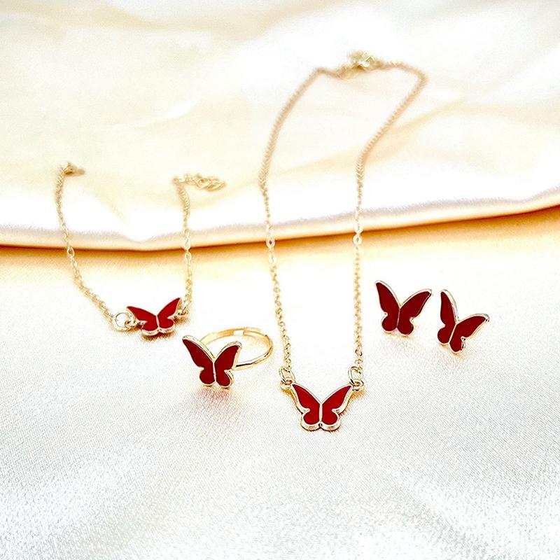 1Set Personalized Exquisite Butterfly Necklace Ring Earrings Bracelets For Women Girls Fashionable Jewelry Accessories Gifts A4
1Set Personalized Exquisite Butterfly Necklace Ring Earrings Bracelets For Women Girls Fashionable Jewelry Accessories Gifts A4