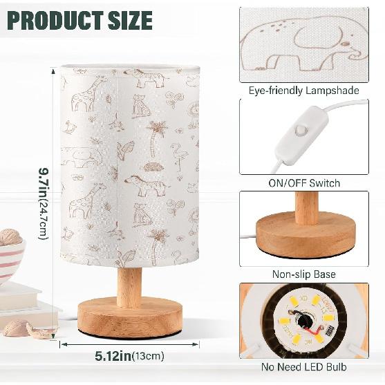 Kigai Brown Safari Animals Bedside Table Lamp for Bedroom with USB Ports Small Nightstand Lamp LED Reading Desk Light with Fabric Shade for Nursery,
Kigai Brown Safari Animals Bedside Table Lamp for Bedroom with USB Ports Small Nightstand Lamp LED Reading Desk Light with Fabric Shade for Nursery,