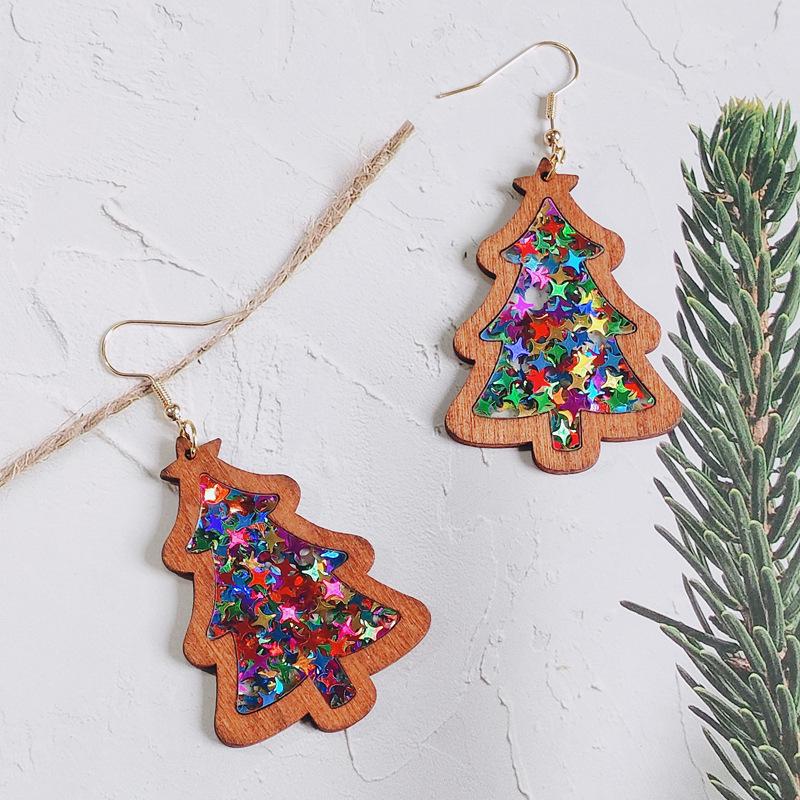 Christmas Tree Glitter Sequin Earrings with Wooden and Acrylic Inlays різнокольоровий
Christmas Tree Glitter Sequin Earrings with Wooden and Acrylic Inlays різнокольоровий