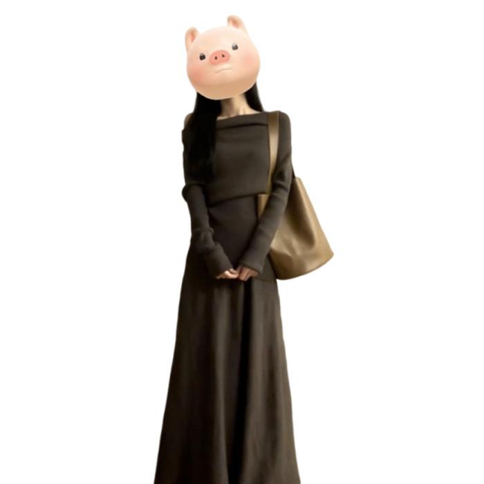 Pure desire for self-cultivation, high-end sense, one-word shoulder dress, popular in early autumn, fashion trend, super temperament S
Pure desire for self-cultivation, high-end sense, one-word shoulder dress, popular in early autumn, fashion trend, super temperament S