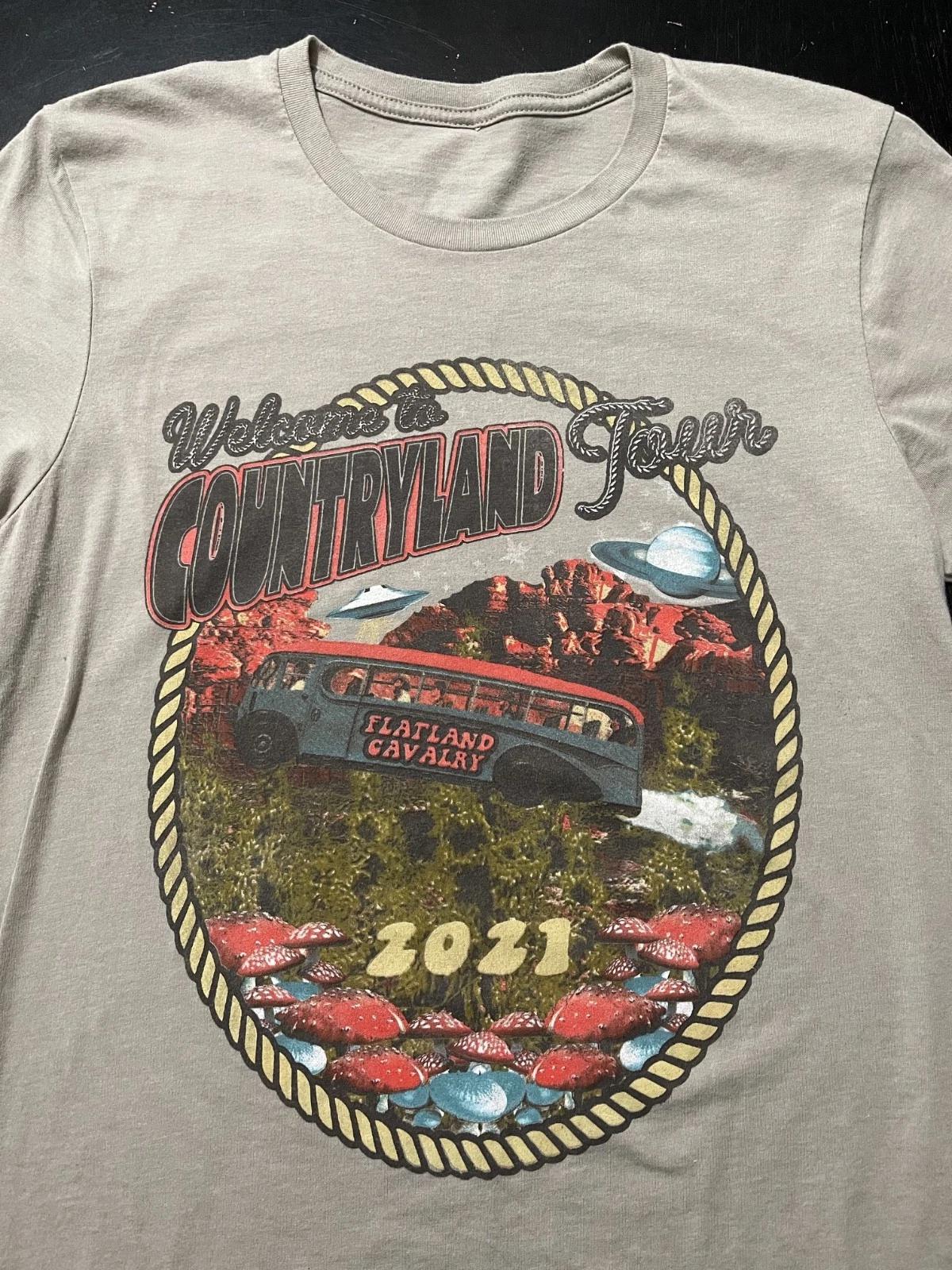 Flatland Cavalry Welcome To Countryland Tour 100% Cotton T-shirt Mens Womens Tees Top, Beige, No Tag, Fits Small 3XL
Flatland Cavalry Welcome To Countryland Tour 100% Cotton T-shirt Mens Womens Tees Top, Beige, No Tag, Fits Small 3XL