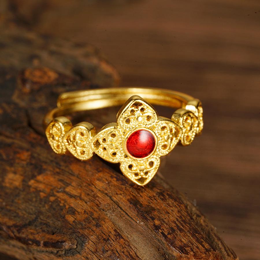 24k oil drop flower hollow opening ring medieval fashion light luxury ring temperament versatile jewelry
24k oil drop flower hollow opening ring medieval fashion light luxury ring temperament versatile jewelry
