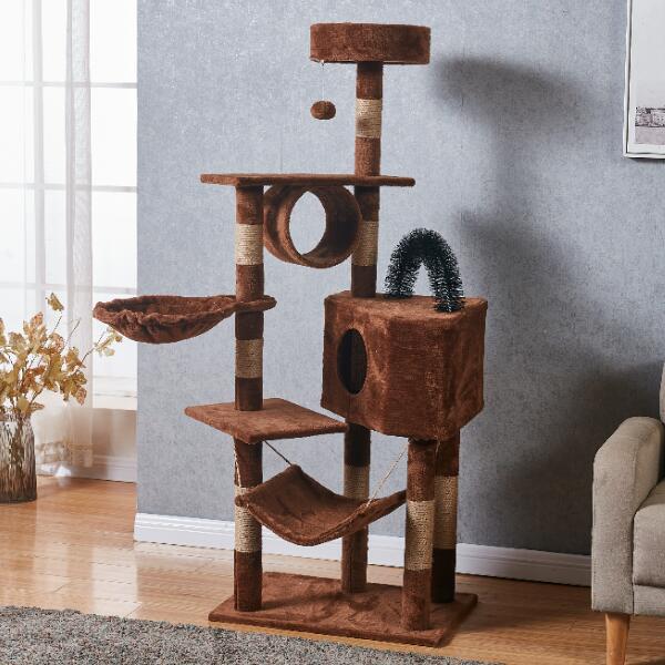 Large Cat Tree Tower with Multiple Hamocks, Scratch Tower, Villa Training Aids, Furniture, Pet Products Supplies коричневый
Large Cat Tree Tower with Multiple Hamocks, Scratch Tower, Villa Training Aids, Furniture, Pet Products Supplies коричневый