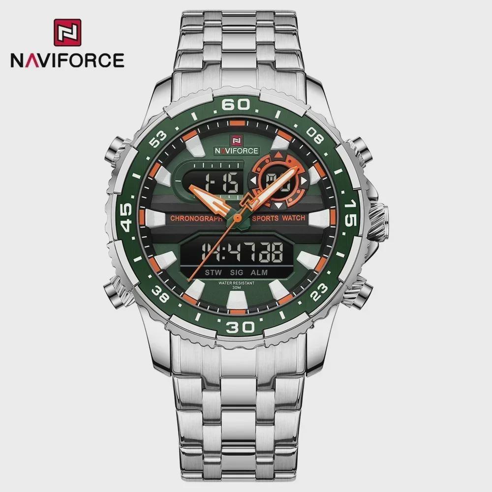 Analog Digital Sport Quartz Wrist Watch Male Luminous Waterproof Steel Alarm Clock Chronograph Watches Silver Strap зелений
Analog Digital Sport Quartz Wrist Watch Male Luminous Waterproof Steel Alarm Clock Chronograph Watches Silver Strap зелений
