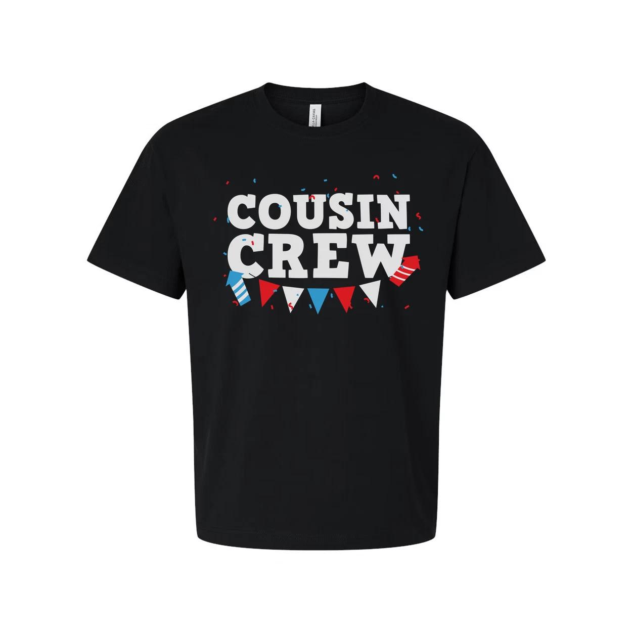 Cousin Crew Graphic T Shirt With Red And Blue Banner Confetti Design For Family S
Cousin Crew Graphic T Shirt With Red And Blue Banner Confetti Design For Family S