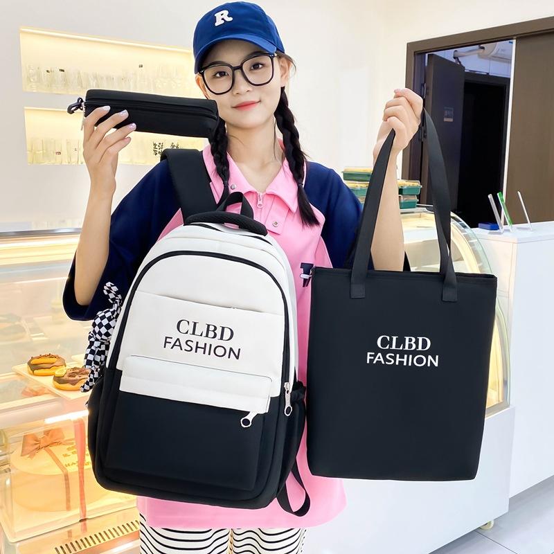 Backpack, new backpack, high school campus, large-capacity load reduction, ultra-light three-piece set, student schoolbag fashion
Backpack, new backpack, high school campus, large-capacity load reduction, ultra-light three-piece set, student schoolbag fashion