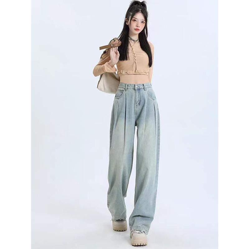 Women s Retro Wide-Leg Jeans: 2025 Spring/Fall High-Waist Pleated, Slimming, Drapey Straight-Leg Floor-Length Pants. 2XL
Women s Retro Wide-Leg Jeans: 2025 Spring/Fall High-Waist Pleated, Slimming, Drapey Straight-Leg Floor-Length Pants. 2XL