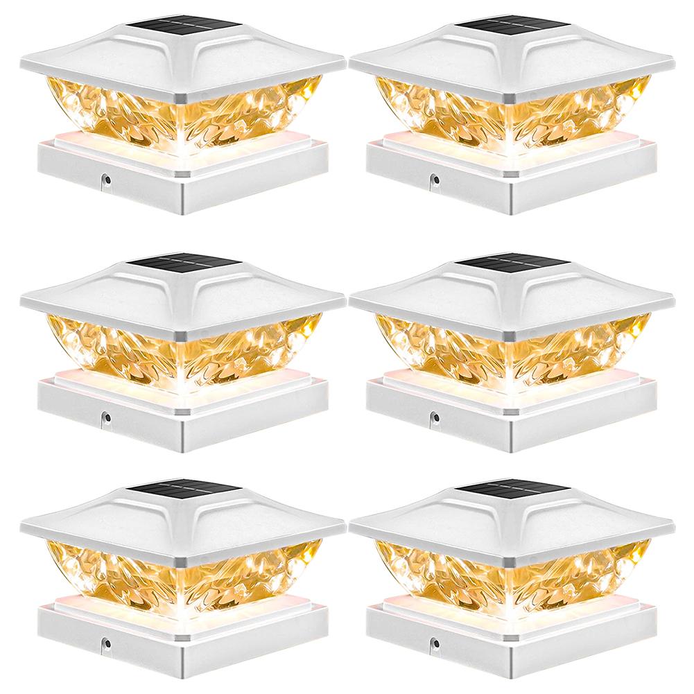 6Pcs Solar Powered Fence Post Cap Light 2 Modes IP65 Wateproof Outdoor Solar Post Light for 4x4 5x5 6x6 Posts Patio Garden Decor білий
6Pcs Solar Powered Fence Post Cap Light 2 Modes IP65 Wateproof Outdoor Solar Post Light for 4x4 5x5 6x6 Posts Patio Garden Decor білий